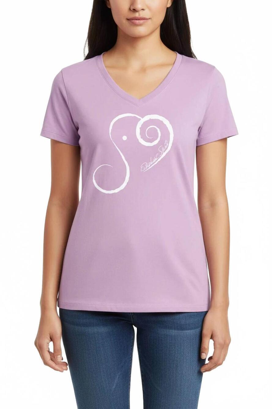 NEW ALLEY DESIGNS elephant spirit v-neck t-shirt in purple